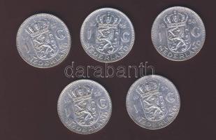 Hollandia 1954-65. 1G Ag (5x) klf évszámokkal T:2,2/3