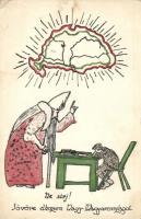 Ne sírj! Jövőre elhozom Nagy-Magyarországot / Hungarian hand-drawn graphic irredenta, Christmas, St. Nicholas (fa)