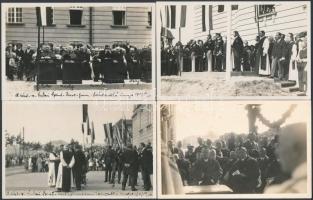 1932 A Cisztercita rend főgimnáziumának Budapest V: Piarista köz. építése. Házszentelő és alapkő-letételi ünnepség Serédi Jusztinián és más papi és világi főméltóságok részvételével. 5 db feliratozott fotó