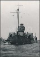 A Dunai Flottilla Temes monitora Az eredeti negatívról az 1980-as években előhívott másolat. 18x14 cm