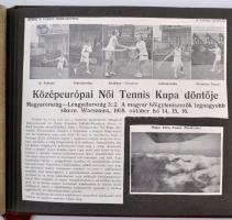 cca 1930 Egyedi tenisztörténeti album fotókkal és újságkivágásokkal, főleg Körmöczy Zsuzsa roland Ga...