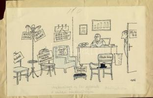 Gerő Sándor (1904-1977) 24x17cm Ludas Matyi rajz