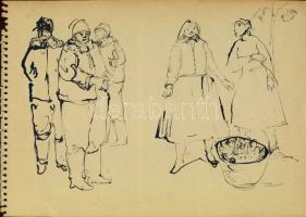 Ismeretlen művész 4 db rajza
