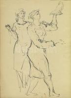 Z.Gács György (1914-1978) 4 db vázlatrajz