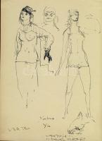 Z.Gács György (1914-1978) 4 db vázlatrajz