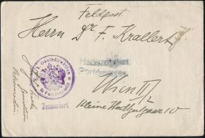 Austria-Hungary Field Cover ~1916 &quot;K.u.k. Geniedirektion in Petrevaradin&quot;, ~1916 Tábori posta levél &quot;K.u.k. Geniedirektion in Petrevaradin&quot;