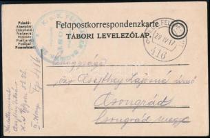 1917 Tábori posta levelezőlap K.u.k. FELDJÄGER BAON No.28. + FP 416 b