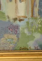 Szily Géza (1938-): A zsámbéki romtemplom, tojás tempera, vászon, jelzett, keretben, 60×80 cm