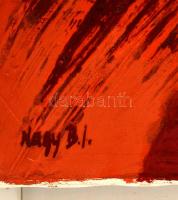 Nagy B. István (1933-2006): A férj hazatérése. Olaj, vászon, jelzett, 60×70 cm