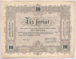 1848. 10Ft Kossuth Bankó hátlapi szövegben BÜNTETETTNEK sajtóhiba T:III,III-