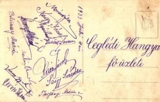 1933 Cegléd, Hangya főüzlet belseje az eladókkal, dolgozókkal, photo (fl)