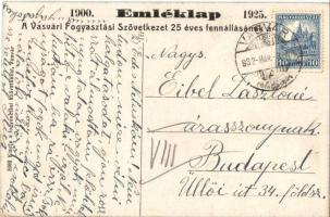 Vasvár, Fő tér, templom, Fogyasztási szövetkezet. 1925. Emléklap a Vasvári Fogyasztási szövetkezet 2...