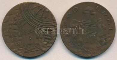 DN "Esztergom" Br emlékérem (2xklf) mindkettőn szign.:LL (42mm) T:2,2- patina