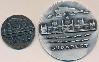 DN Budapest fém emlékérem pár (39,5mm és 70mm) T:2 patina