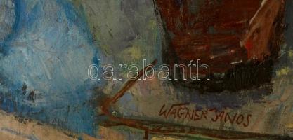 Wágner János (1936-): Női portré. Olaj, vászon, jelzett, 80×60 cm