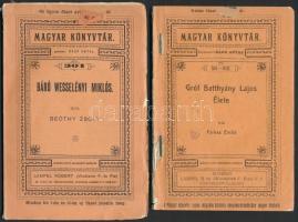 2 db füzet-Farkas Emőd: Gróf Batthyány Lajos élete. Bp., Lampel R. Kiadói papírkötés, viseltes állapotban; Beöthy Zsolt: Báró Wesselényi Miklós. Bp., Lampel. Kiadói papírkötés, kopottas állapotban.