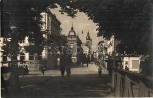 1940 Kassa, Kosice; Kossuth Lajos utca, Európa szálloda / street view, hotel, Győri és Boros photo (EK)