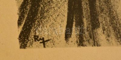 Ruzicskay György (1896-1993): Tízparancsolat. Algrafia, papír, jelzett az algrafián, 24,5×18,5 cm