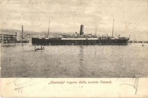 A Slavonia kivándorló hajó Fiume kikötőjében, Divald Károly 878. / Slavonia vapore della societa Cunard / immigration ship in the port of Fiume (EK)