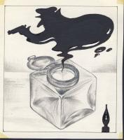 Jeszenszky Gyula rajza vegyes technika 12x14 cm