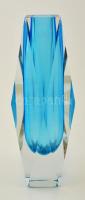 Muránói gyémánt váza, több rétegű, csiszolt, hibátlan, jelzés nélkül, m:25 cm