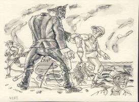 Hegedűs István HIHI vegyes technika (1932-2007) 17x13 cm