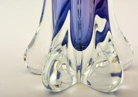 Dekoratív fújt váza, több rétegű, anyagában színezett, hibátlan, jelzés nélkül, m33 cm