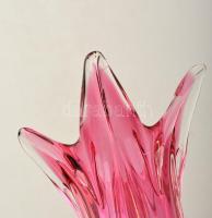 Dekoratív fújt váza, több rétegű, anyagában színezett, hibátlan, jelzés nélkül, m33 cm