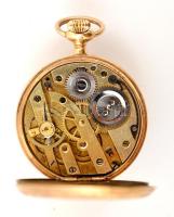 Arany (Au.) tokos női zsebóra, jelzett (14K), eredeti dobozában, pontatlan mutatókkal, működik, brut...