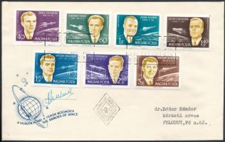 Adrijan Nyikolajev (1929-2004) szovjet űrhajós aláírása emlékborítékon /  Signature of Adriyan Nikolayev (1929-2004) Soviet astronaut on FDC cover