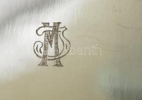 Ezüst (Ag.) cigarettatárca, jelzett, belül monogrammal,  11×8 cm, nettó:165 g