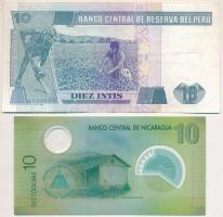 Vegyes: Nicaragua 2007. 10C + Peru 1987. 10I T:I,I-,II
Mixed: Nicaragua 2007. 10 Cordobas + Peru 19...