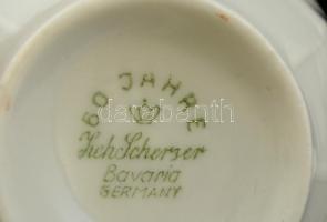 Bavaria virágmintás porcelán teás készlet, matricás, jelzett, hiányos, hibákkal