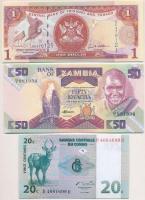 Vegyes: Kongó 1997. 20c + Trinidad és Tobago 2006. 1$ + Zambia 1980. 50K T:I,I- Mixed: Congo 1997. 20 Centimes + Trinidad and Tobago 2006. 1 Dollar + Zambia 1980. 50 Kwancha C:UNC,AU