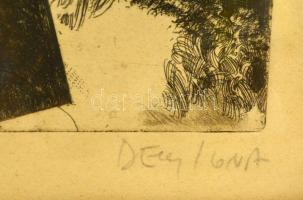 Decsi Ilona (1950-): Öreg Fa. Rézkarc, papír, jelzett, üvegezett keretben, 25×34 cm