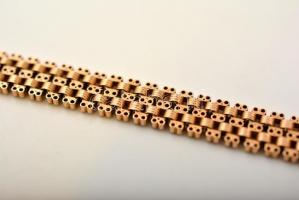 Arany (Au 14 K) arany óralánc, makk fejjel a végén, jelzett, h:11,5 cm, nettó:7,8 g