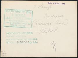 cca 1932 Kinszki Imre (1901-1945) pecséttel, aláírással jelzett, vintage fotóművészeti alkotása, 17,...