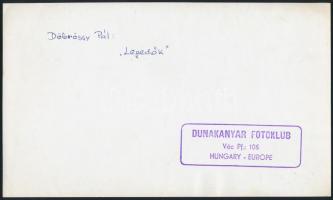 cca 1971 Döbrössy Pál: Lepedők, feliratozott vintage fotóművészeti alkotás, 14,5x24 cm