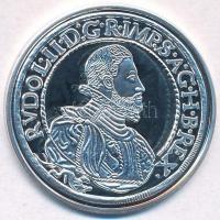 DN Történelmi féltallérok utánveretben - II. Rudolf féltallérja 1595 Ag emlékérem tanúsítvánnyal (10,37g/0.999/35mm) T:PP