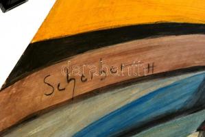 Scheiber jelzéssel: Cigarettázó férfi. Olaj, farost, 45×35 cm