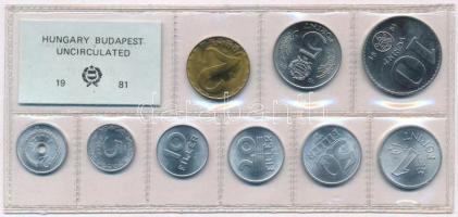 1981. 2f-10Ft (10xklf) érmés forgalmi sor fóliatokban T:1 Adamo FO14
