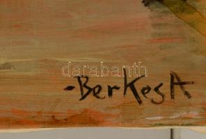 Berkes jelzéssel: Utca részlet. Olaj, vászon, 39×60 cm