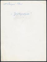 cca 1960 Dr. Csörgeő Tibor (1896-1968) hagyatékából 2 db reklámfotó, az egyik aláírva, a kép sarkán ...