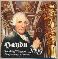 2009. 5Ft-200Ft Haydn (6xklf) forgalmi érme sor + Joseph Haydn Ag emlékérem (12g/0.999/29mm) T:PP patina