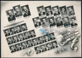 cca 1957-1962 Székesfehérvár, 3 db tablókép a József A. Gimnázium tanárairól és a különböző évfolyam...