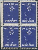 1913-1914 IPU kék levélzáró 4-es tömb