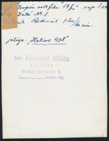 cca 1940 Korschelt Miklós (1900-1982) 3 db vintage fotóművészeti alkotása, szerzői pecséttel vagy fe...