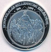 DN "A magyar nemzet pénzérméi - Honfoglalás Milleniumi emlékpénz 896-1896" Ag emlékérem tanúsítvánnyal (15g/0,333/35mm) T:PP