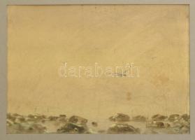 Egry jelzéssel: Sirályok. Akvarell, papír, foltos, keretben, 31×43 cm