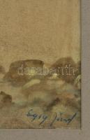 Egry jelzéssel: Sirályok. Akvarell, papír, foltos, keretben, 31×43 cm